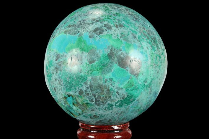 Polished Chrysocolla Sphere - Peru #95663